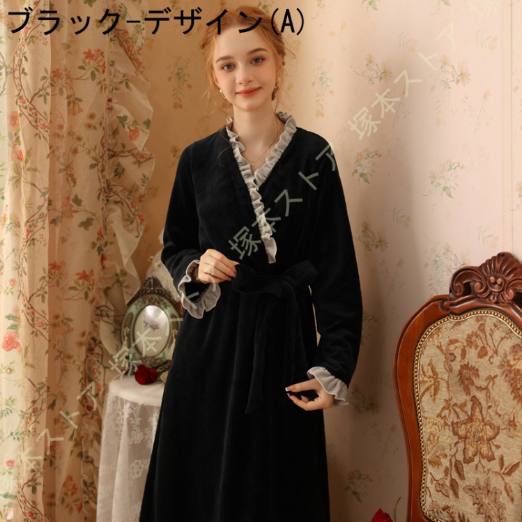 バスローブ ルームウェア レディース ロング ガウン もこもこ パジャマ