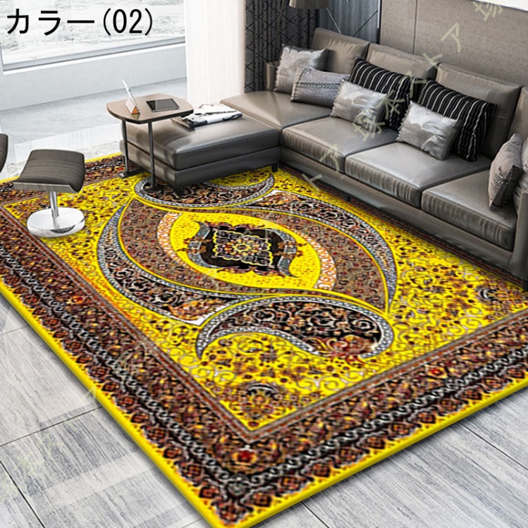ラグ カーペット 花模様 ラグマット 滑り止め 洗える 折り畳み可能 床暖房対応 ペルシャ マット レトロカーペット 床暖房 ホットカーペットカバー レトロ |  | 02