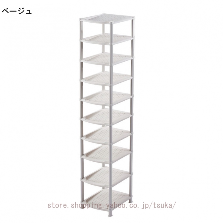 シューズラック スリッパラック 10段 幅33x奥き24x高140cm スリム 靴収納 靴ラック 靴入れ 組立簡単 工具不要 省スペース 玄関収納 コンパクト 靴棚 靴置きの画像