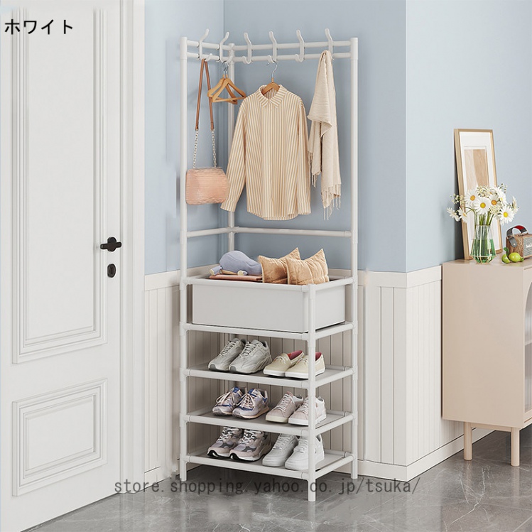シューズラック 5段 幅40/60/80cm シューズラック 靴収納 靴箱 金属製 下駄箱 靴入れ シューズ棚 組み立て式 靴棚 省スペース玄関 大容量 簡単 組み立ての画像