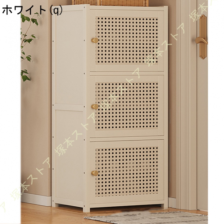 シューズボックス 下駄箱 6段 幅43×奥行33×高さ100cm 靴箱 扉 通気性 玄関収納 省スペース 大容量 竹製 取り出しやすい 消臭 シューズラック 靴棚 おしゃれの画像