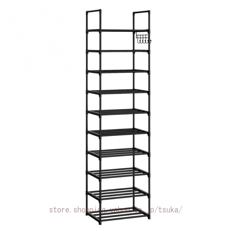 靴収納 シューズラック スリム 約幅43x奥30x高175cm ショートブーツ収納 省スペース ブーツ収納ラック 組み立て簡単 玄関収納 シューズラック 収納 大容量の画像