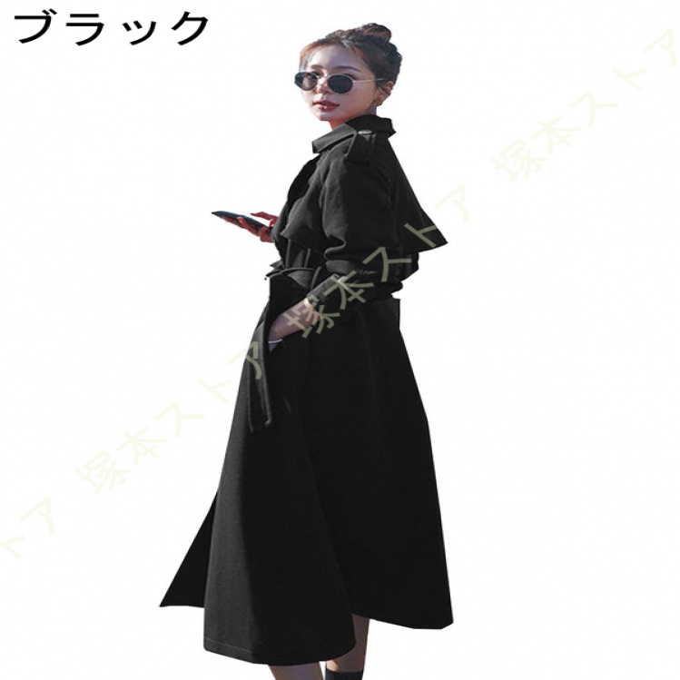 スプリングコート 大きめ襟 長袖 レディース トレンチ コート シングル ロング丈 美ライン ベーシック ロングコート カジュアル おしゃれ 着痩せ 可愛い 通勤 |  | 02