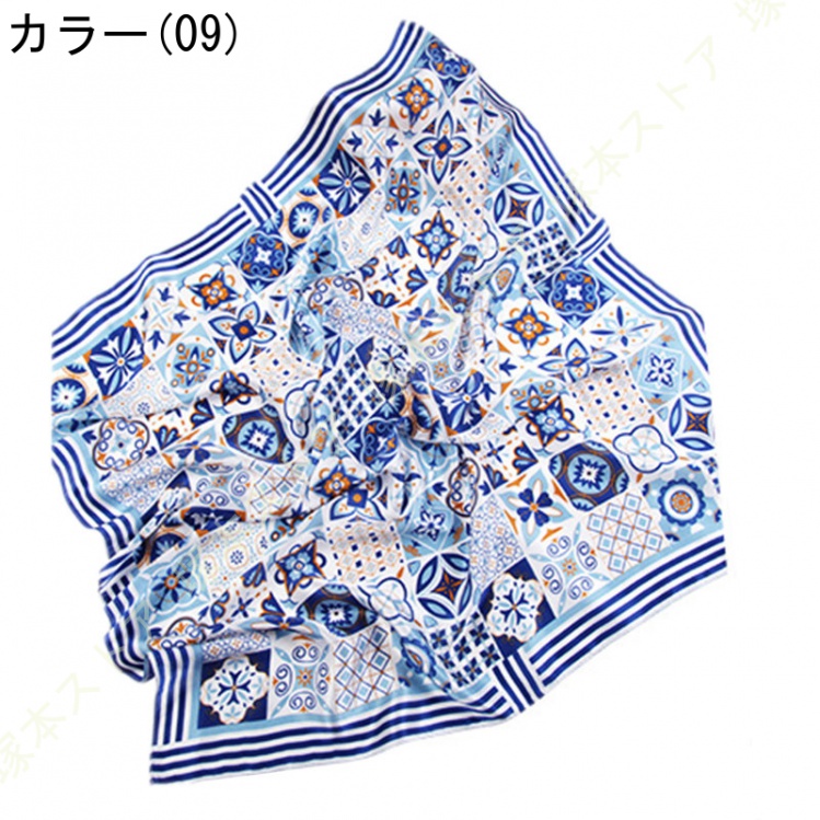 スカーフ シルク レディース 春 夏 秋 冬 小判 正方形 シルク 保温 コモ 絹 65*65cm ネッカチーフ 日焼け対策 プレゼント ギフト 妻 オフィス 誕生日 母の日の画像