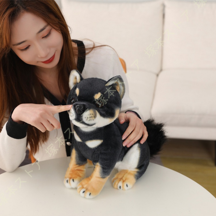 犬の置物 柴犬 黒柴ビッグサイズ 大きくてリアルな犬の