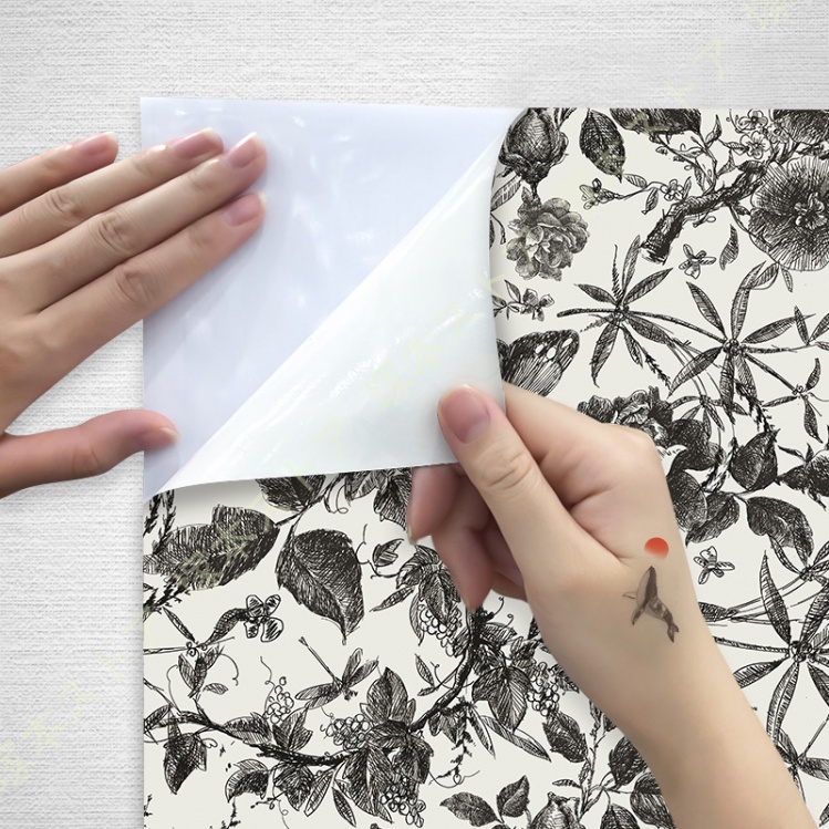 壁紙 花柄 茶色 クロス おしゃれ 花 男前 ダークブラウン ナチュラル