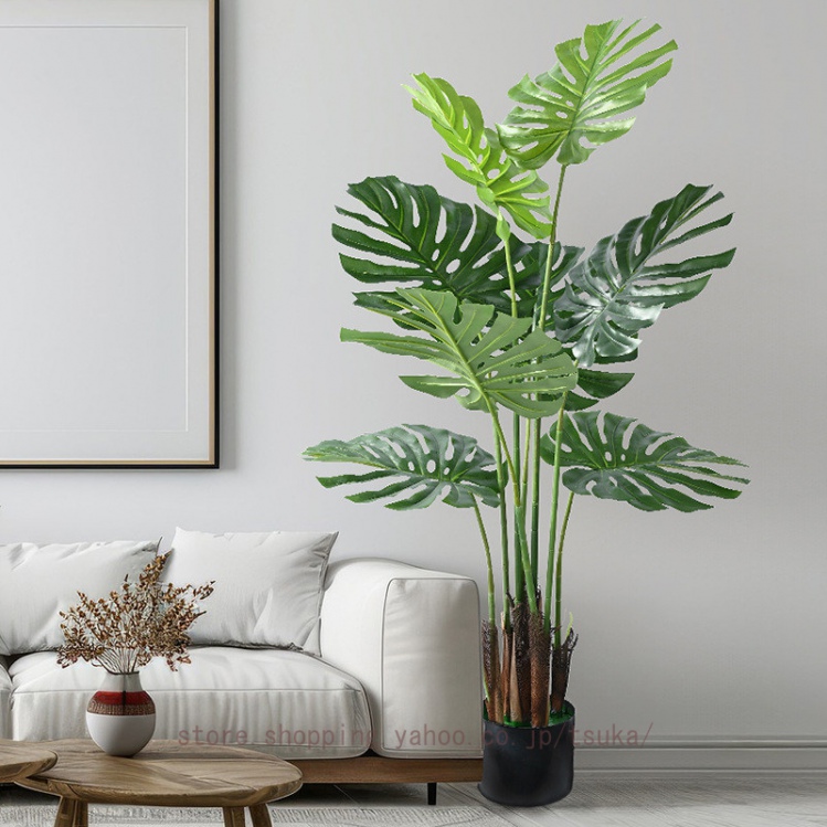 モンステラ フェイクグリーン 人工観葉植物 和風 観葉樹 フェイク 造花