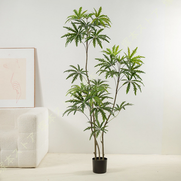 人工観葉樹 ベンジャミン フェイクグリーン 大型 人工観葉植物 人工樹木 リビングルーム ホテル モダンな装飾 鉢植え 人工植物 造木 インテリア 屋内飾り 庭_1