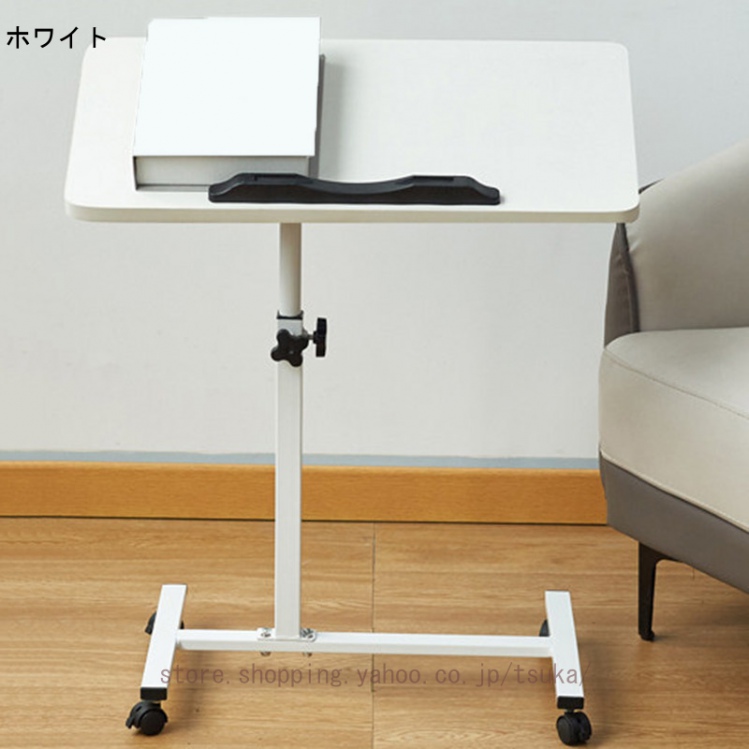 サイドテーブル キャスター付き 昇降式 高さ調節 多機能 机 折りたたみテーフル パソコンテーブル ミニテーブル 折畳み PCテーフル ナイトテーブル 木製_1