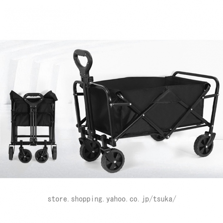 アウトドアワゴン キャリーワゴン キャリーカート 折りたたみ 4輪 頑丈 耐荷重60kg 大容量 70L タフ ワイドタイヤ 軽量 コンパクト アウトドアキャリーの画像