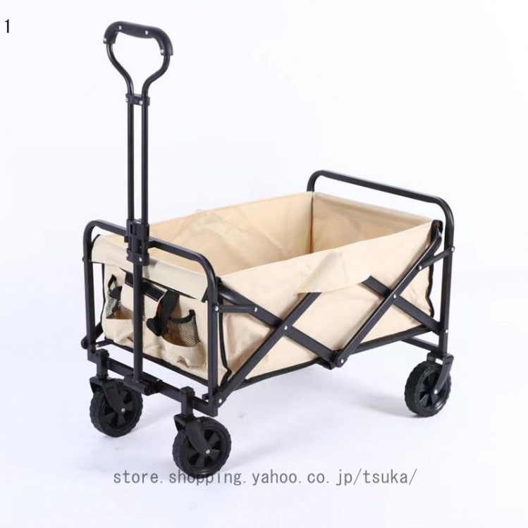 アウトドアワゴン キャリーワゴン キャリーカート 折りたたみ カート 4輪 タイヤロック付 耐荷重60kg アウトドアキャリー マルチキャリー ワゴン 台車の画像