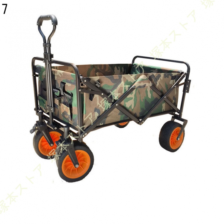 大容量 キャリーワゴン ストッパー付 耐荷重 折り畳み キャリーカート 4輪 折りたたみ ワイド 大型タイヤ アウトドア ワゴン ペット カート 大型犬_7