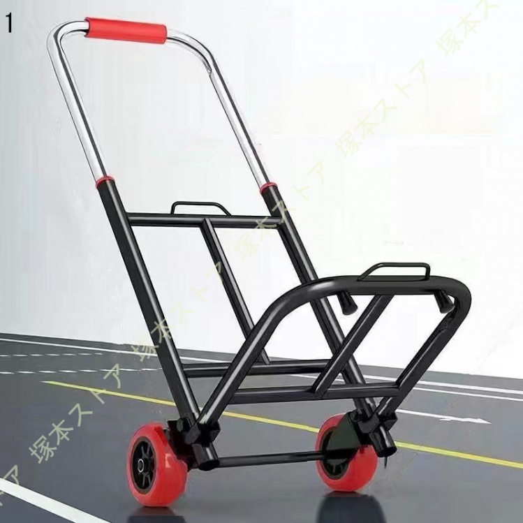 キャリーカート 折りたたみ式 耐荷重65kg 軽量アルミフレーム 静音ホイール コンパクト収納 荷物固定ロープ付き ショッピング アウトドア キャンプ 釣りの画像