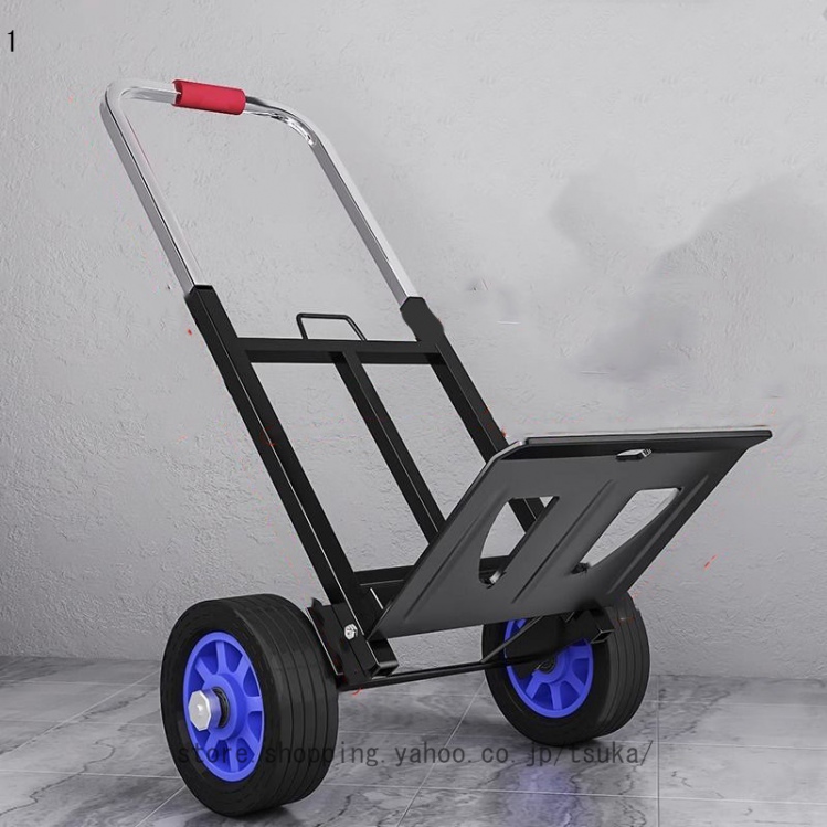 キャリーカート 台車 ハンドトラック 大型 耐荷重100KG コンパクト 折りたたみ式 家庭用 業務用 防災用 荷物 運搬 釣り アウトドア 固定ロープ3本付きの画像