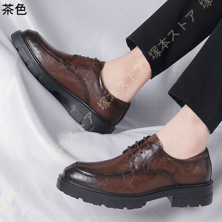 シークレットシューズ メンズ 5cm身長アップ 厚底 革靴 ビジネス