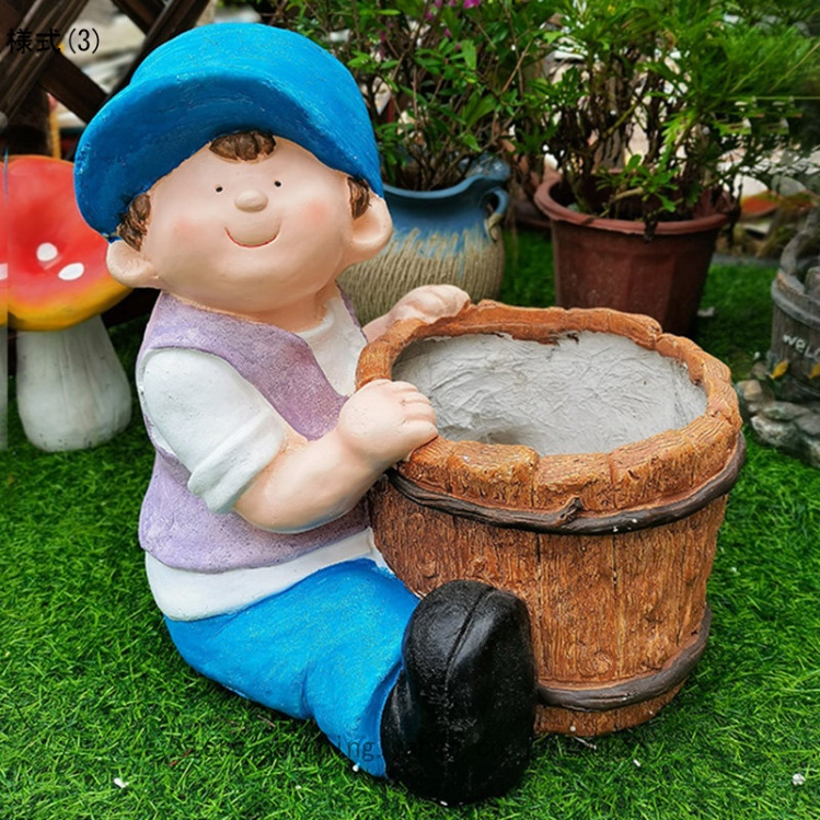 ガーデニング 置物 ガーデンオーナメント 男の子 カントリー雑貨