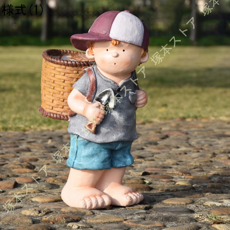 ガーデニング 置物 男の子 プレゼント 庭 屋外 ガーデンオーナメント