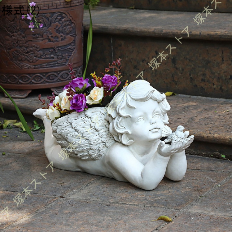 ベランダ　お庭　インテリア　可愛い　天使像　ガーデニング ベランダ お庭 インテリア 可愛い 天使像 ガーデニング ガーデン