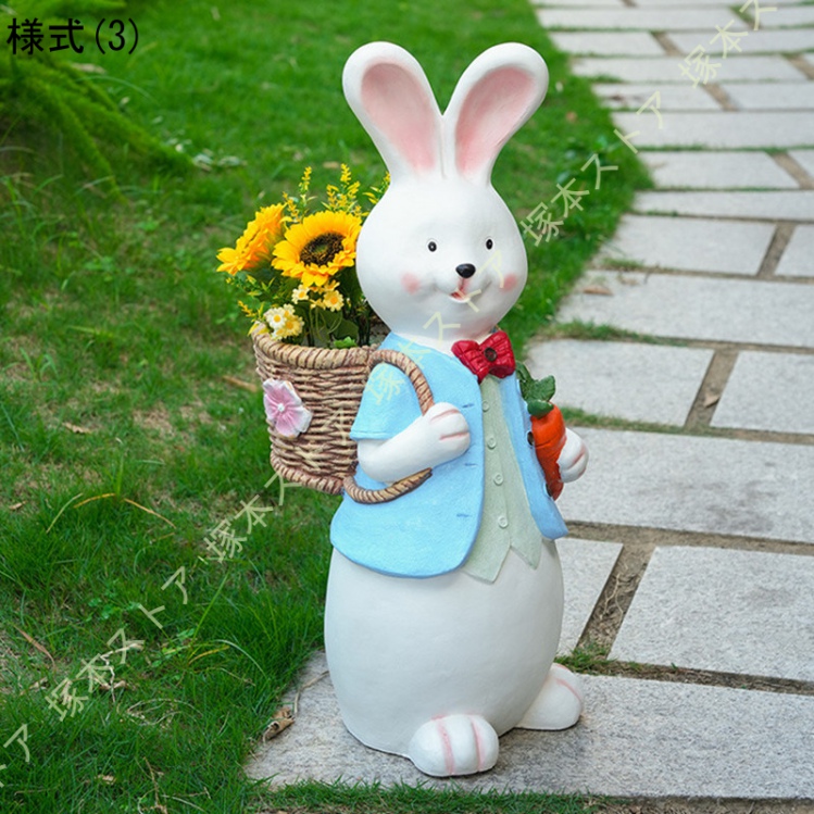 置物 庭 動物 ガーデンオブジェ インテリア ガーデニング 屋外 オーナメント 装飾 オブジェ 飾り プレゼント 園芸 芝生 玄関 ベランダ デコレーション_3