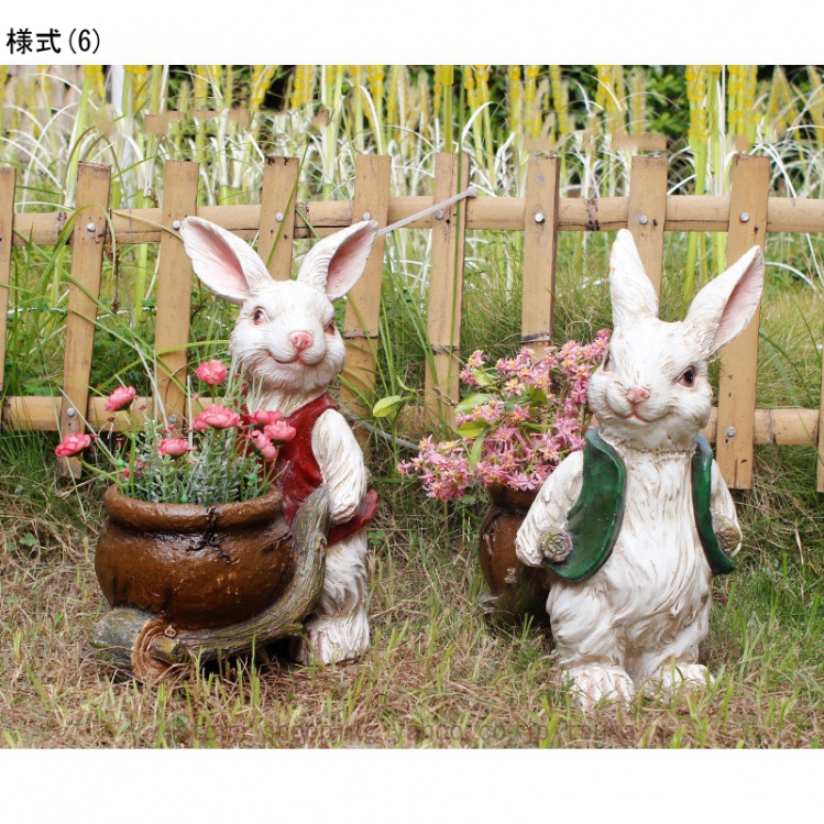 置物 動物 ガーデン 装飾 かわいい ウサギ 彫像 庭 ガーデニング