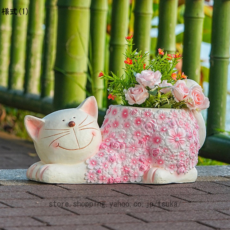 猫の置物 動物 オーナメント ガーデン オブジェ ガーデニング
