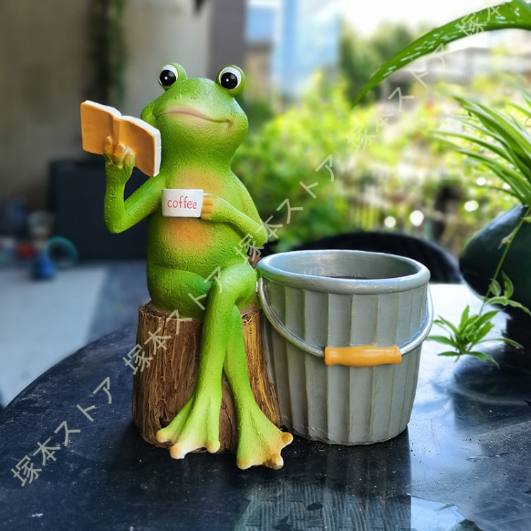 かわいい 置物 オブジェ ガーデンオーナメント 動物 カエル