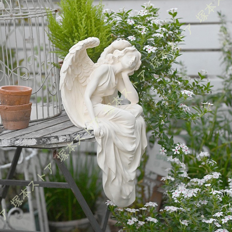 天使 小鳥 仲良し エンジェル ガーデン 置物 天使 小鳥 仲良し