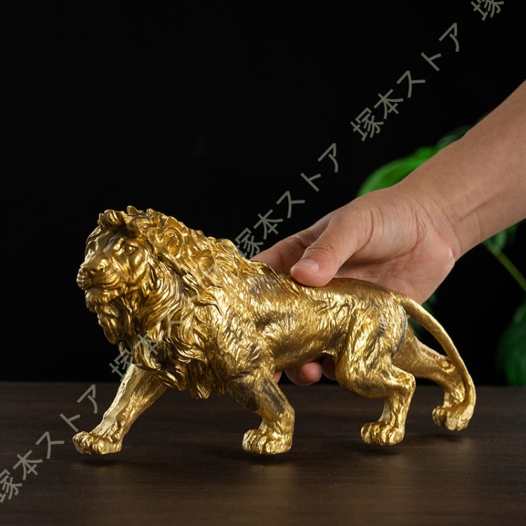 オーナメント オブジェ 獅子 置物 ライオンの彫刻 鉢植え 飾り物