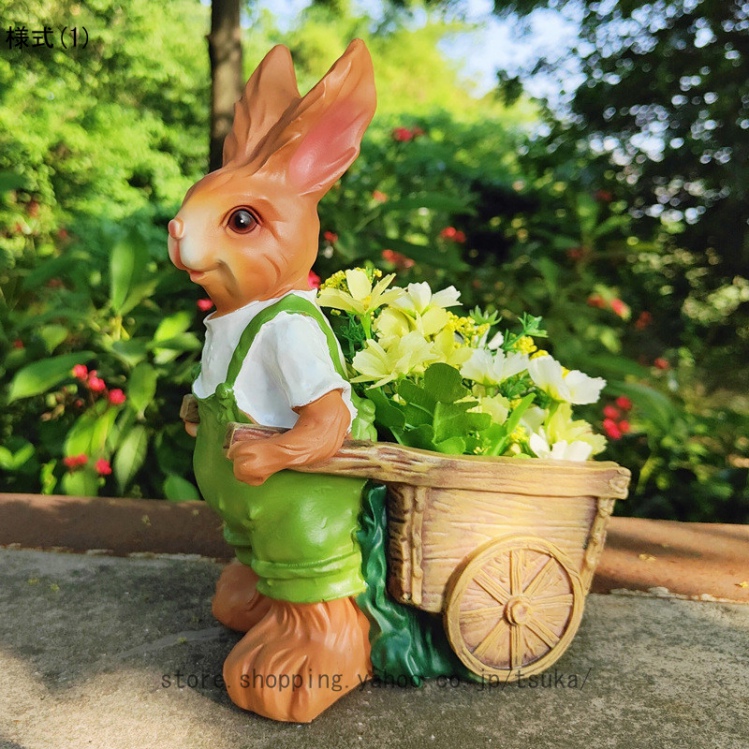 植木鉢 かわいい 動物 うさぎのガーデンオーナメント ガーデニング
