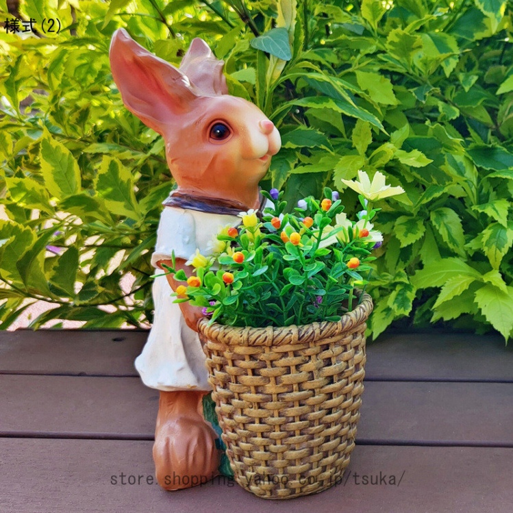 植木鉢 かわいい 動物 うさぎのガーデンオーナメント ガーデニング