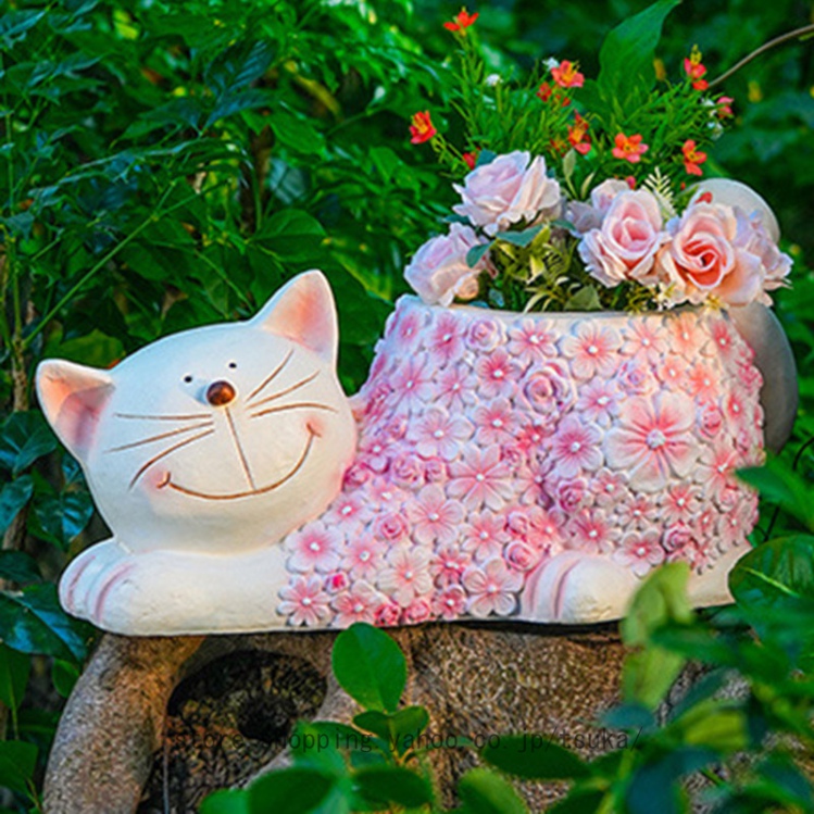 ガーデニング雑貨 ねこの植木鉢 多肉植物鉢 置物 オブジェ プランター