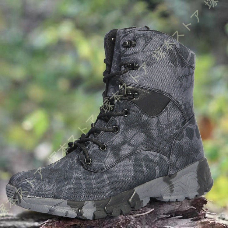 ショートブーツ メンズ バイク用 防水 メンズブーツ パイソン柄 レース