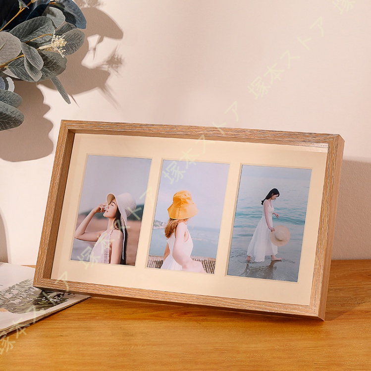 おしゃれな木製 ナチュラル 写真立て フォトフレーム ポストカード 3枚