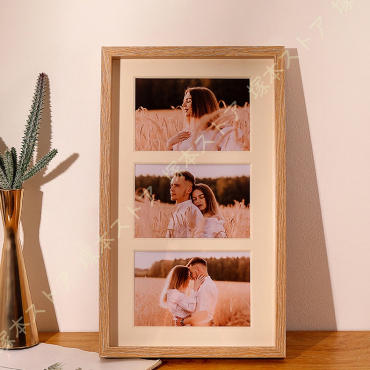 おしゃれな木製 ナチュラル 写真立て フォトフレーム ポストカード 3枚