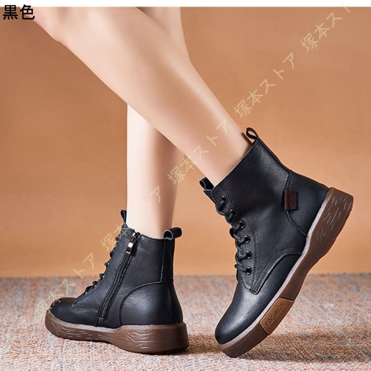 レースアップブーツ 厚底 レディース ショートブーツ ラウンドトゥ