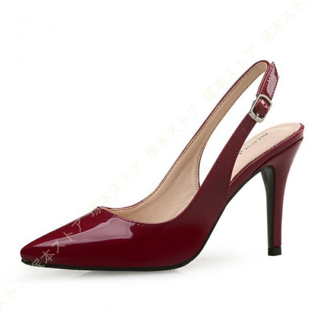 【MD.BROWN】ポインテッド バックストラップ パンプス(3cmヒール) ポインテッドトゥ バックストラップ 9cm ヒール パンプス ハイヒール