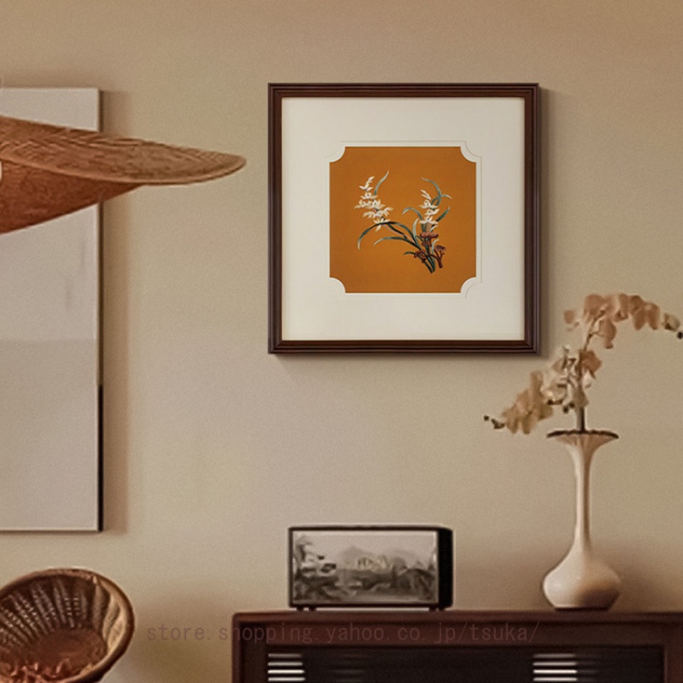 アートパネル 花 植物 ナチュラル 刺繍 中華風 アートフレーム 絵画