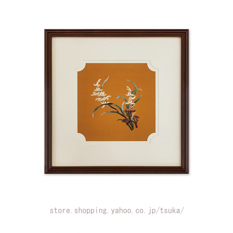 アートパネル 花 植物 ナチュラル 刺繍 中華風 アートフレーム 絵画