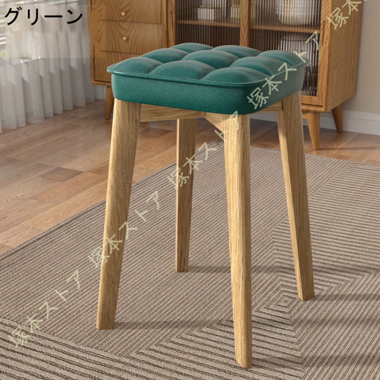 スタッキングスツール 四角 おしゃれ ダイニングチェア PUレザー 方形