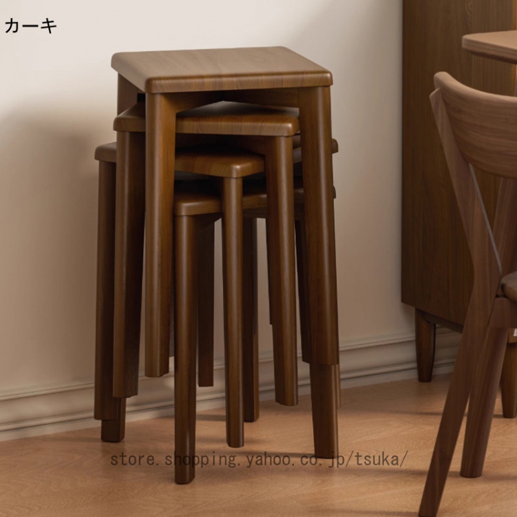 椅子 木製 スツール スタッキング 天然木 スタッキングチェア 木製スツール スタッキングスツール スツールチェア 無垢材 ソフトシートスツール_2