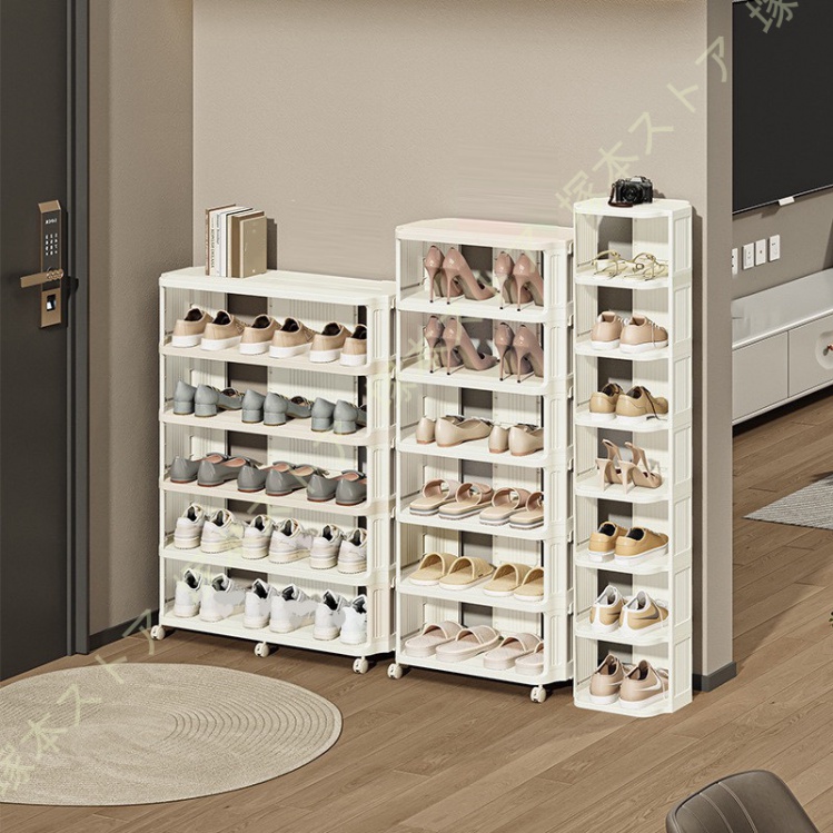 シューズラック 靴箱 下駄箱 キャスター付き 移動可 スリム 靴 収納 靴
