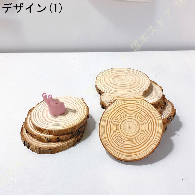 コースター 木製 円形/サークル型 断熱パッド 消臭（1-4枚入り） かわいい柄 原木色 ギフト｜tsuka｜02