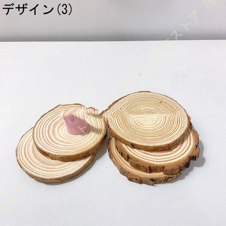 コースター 木製 円形/サークル型 断熱パッド 消臭（1-4枚入り） かわいい柄 原木色 ギフト｜tsuka｜04