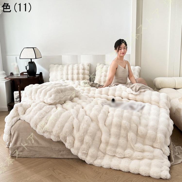 布団カバーセット 防寒 ふわふわ シングル ダブル 3点セット 4点セット 可愛い ボックスシーツ/フラットシーツ 枕カバー おしゃれ 冬用 暖かい 肌触り_11