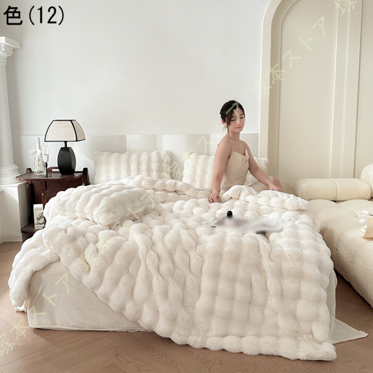 布団カバーセット 防寒 ふわふわ シングル ダブル 3点セット 4点セット 可愛い ボックスシーツ/フラットシーツ 枕カバー おしゃれ 冬用 暖かい 肌触り_12