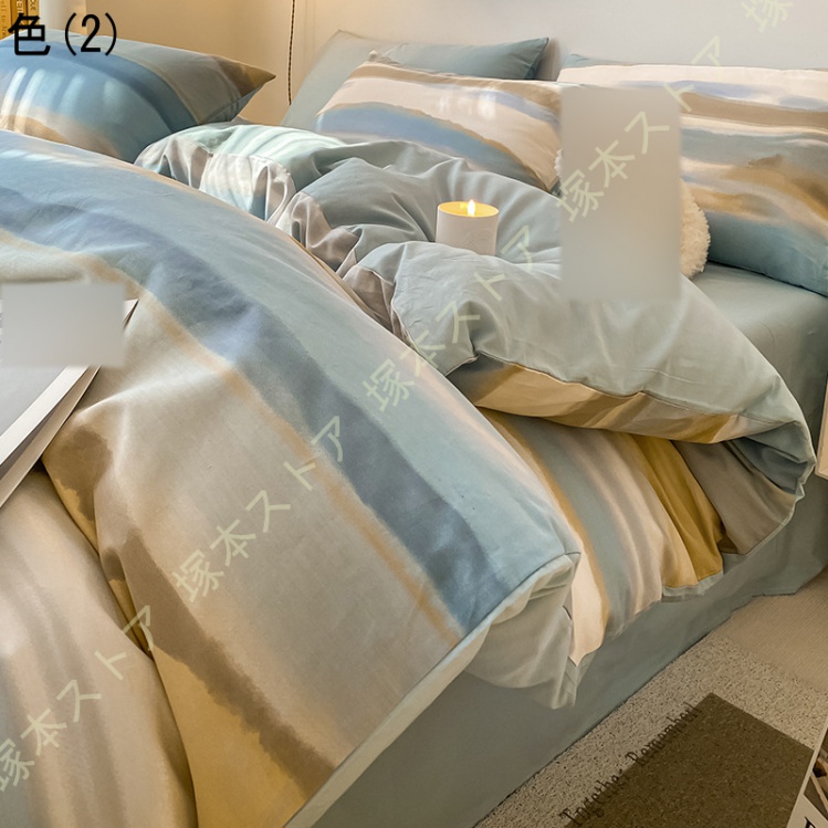 布団カバーセット 3点セット 4点セット かわいい シングル セミダブル ダブル 掛け布団カバー フラットシーツ 枕カバー ボックスシーツ ホテル仕様 通気吸汗_2