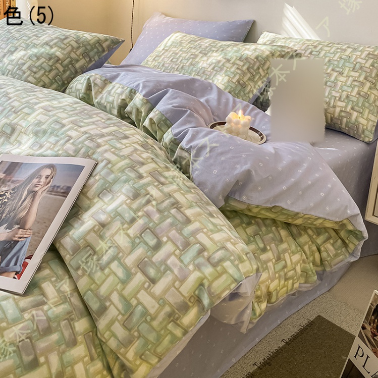 布団カバーセット 3点セット 4点セット かわいい シングル セミダブル ダブル 掛け布団カバー フラットシーツ 枕カバー ボックスシーツ ホテル仕様 通気吸汗_5