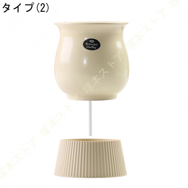 自動吸水プランター 植木鉢 陶器製 底面給水鉢 高さ13.5cm 園芸