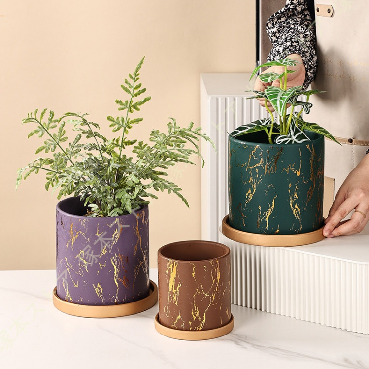 植木鉢カバー (陶芸作品) おしゃれ 鉢カバー グラフィカルシリーズ 植木鉢 セラミック 鉢