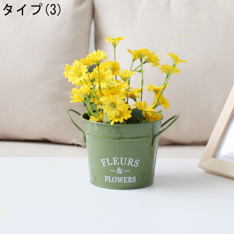 観葉植物鉢 植木鉢 ブリキ缶 底穴なし 13cm 観葉植物 リビング